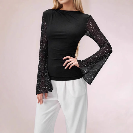 Damen Elegantes Oberteil mit Glitzer EB