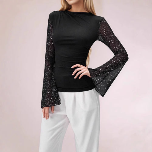 Damen Elegantes Oberteil mit Glitzer EB