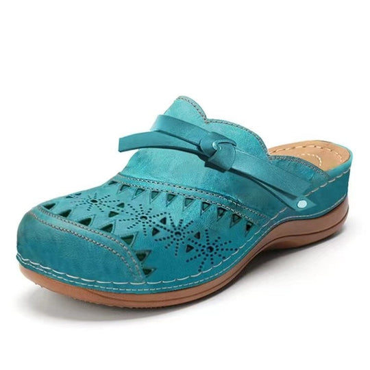 Damen Atmungsaktive Clogs mit floralem Lochdesign und anatomischem Fußbett EB