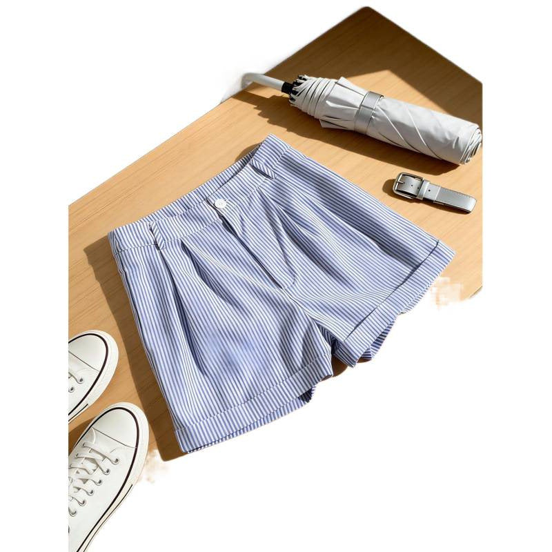 Damen Shorts mit gestreiftem Design und bequemer Passform EB