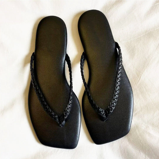 Damen Zehensteg-Sandalen mit modernem Design und ergonomischem Fußbett EB