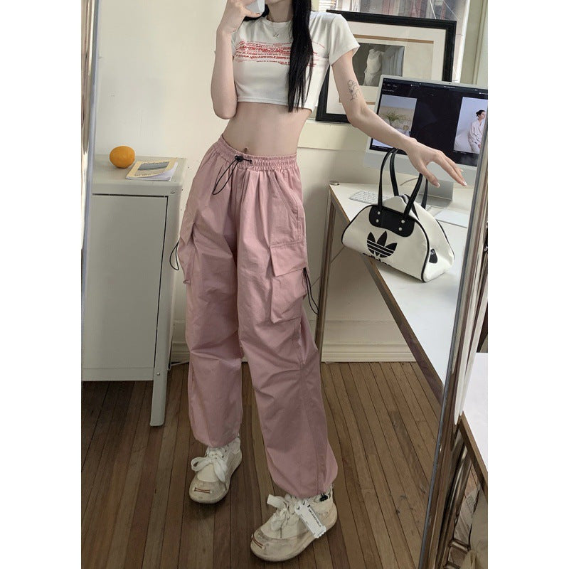 Damen nan weite Cargo-Hose mit Tunnelzugbund, verstellbarem Saum und Mehrfachtaschen EB