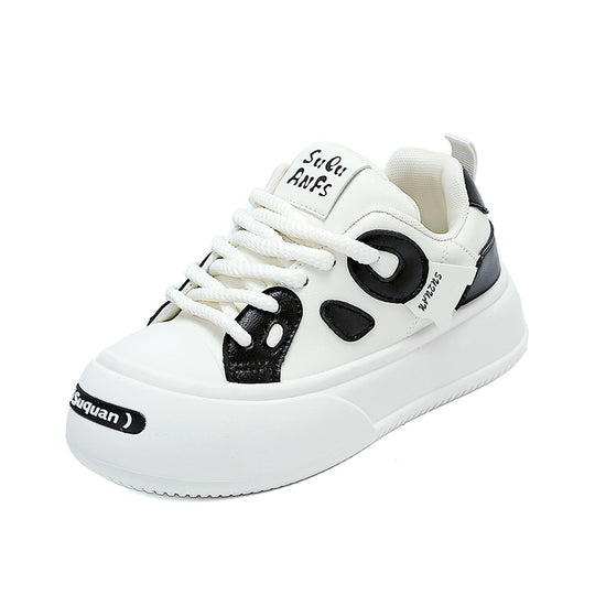 Damen modische und bequeme Sneakers mit hoher Sohle und klarem Design EB