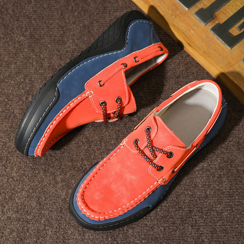 Herren Freizeit Leder Schuhe mit Wasserabweisender Sohle EB