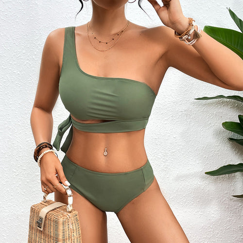 Damen Asymmetrischer Bikini mit verstellbarem Bindegurt EB
