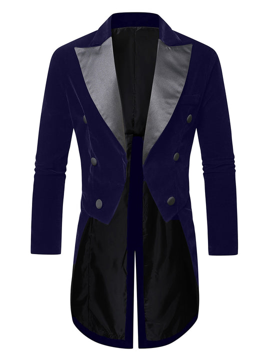 Herren eleganter Samtblazer mit modernem Schnitt und glänzenden Details EB