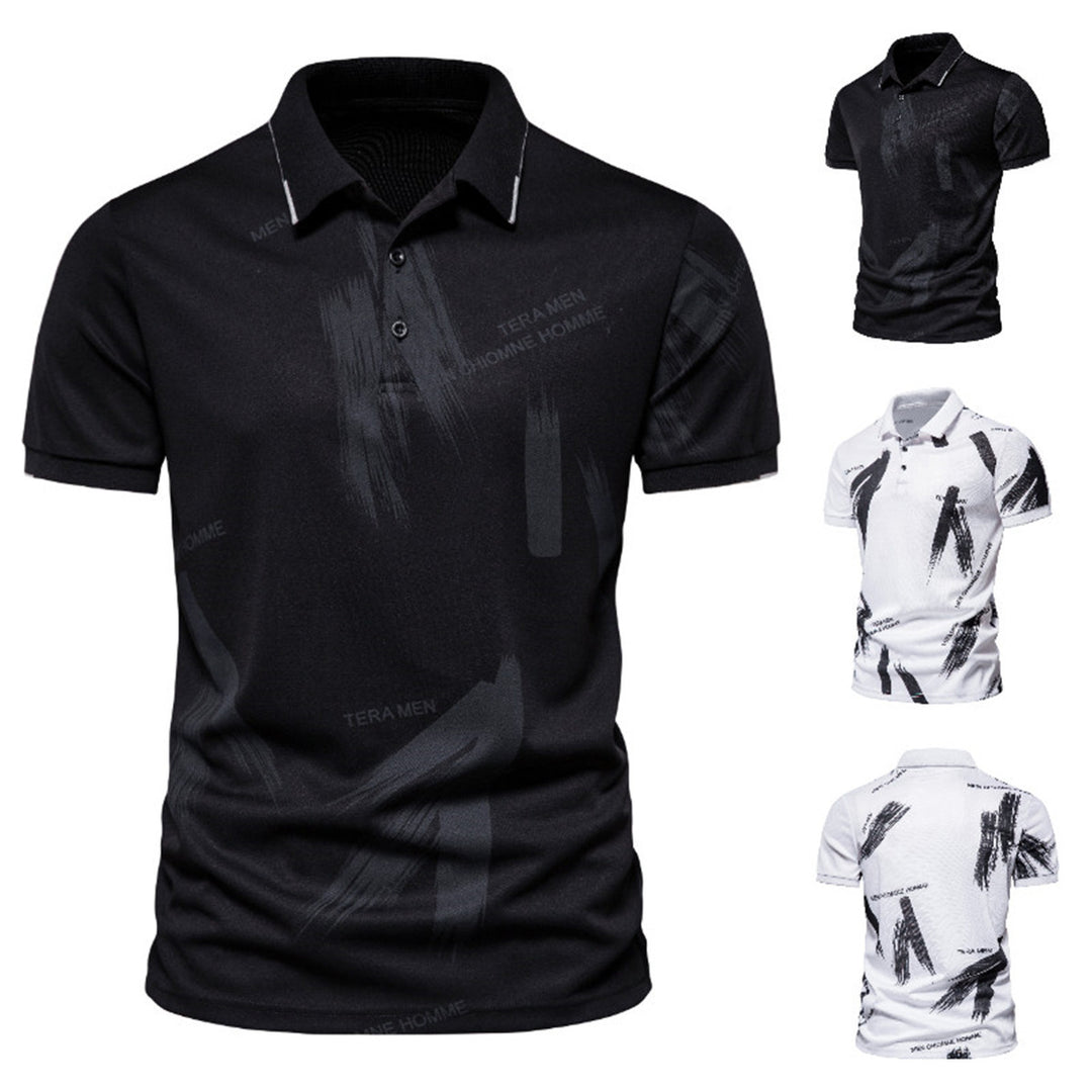 Herren modisches Poloshirt mit grafischen Akzenten und atmungsaktiven Eigenschaften EB