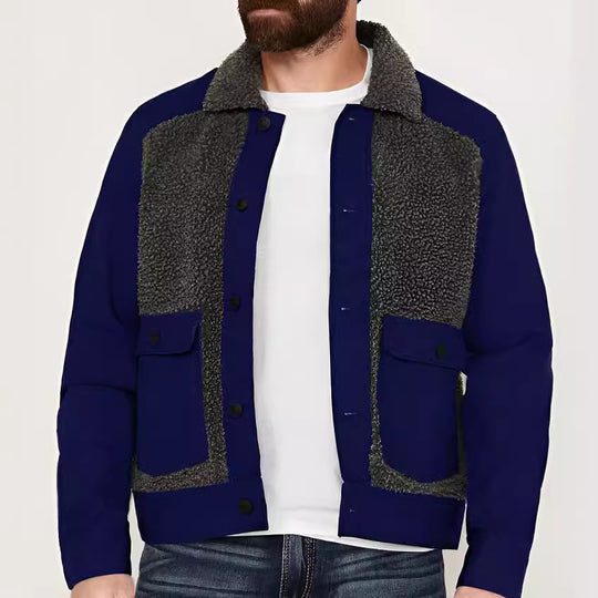 Herren vielseitige und stylische Outdoor-Jacke mit Teddyfell-Elementen EB