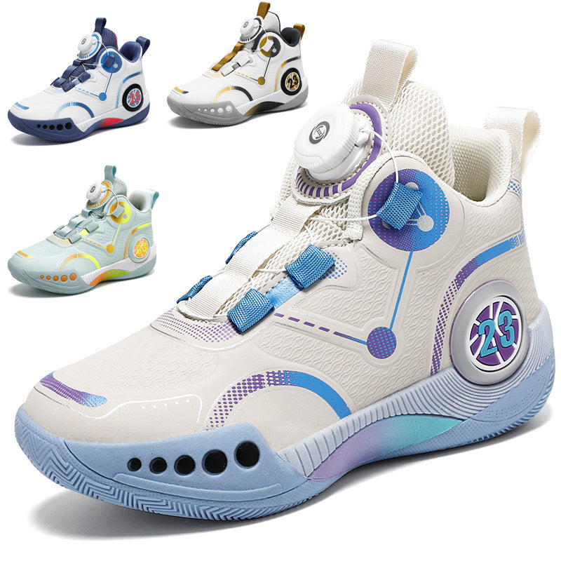 Unisex futuristische High‑Top Basketball‑Sneaker mit Drehverschlusssystem und gepolsterter Wabenzwischensohle EB