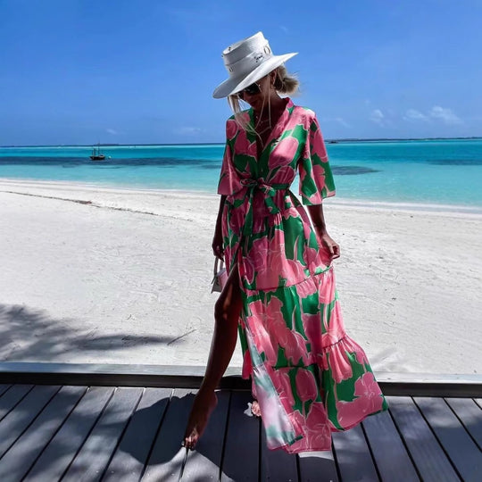 Damen eleganter Kimono mit floralem Design EB