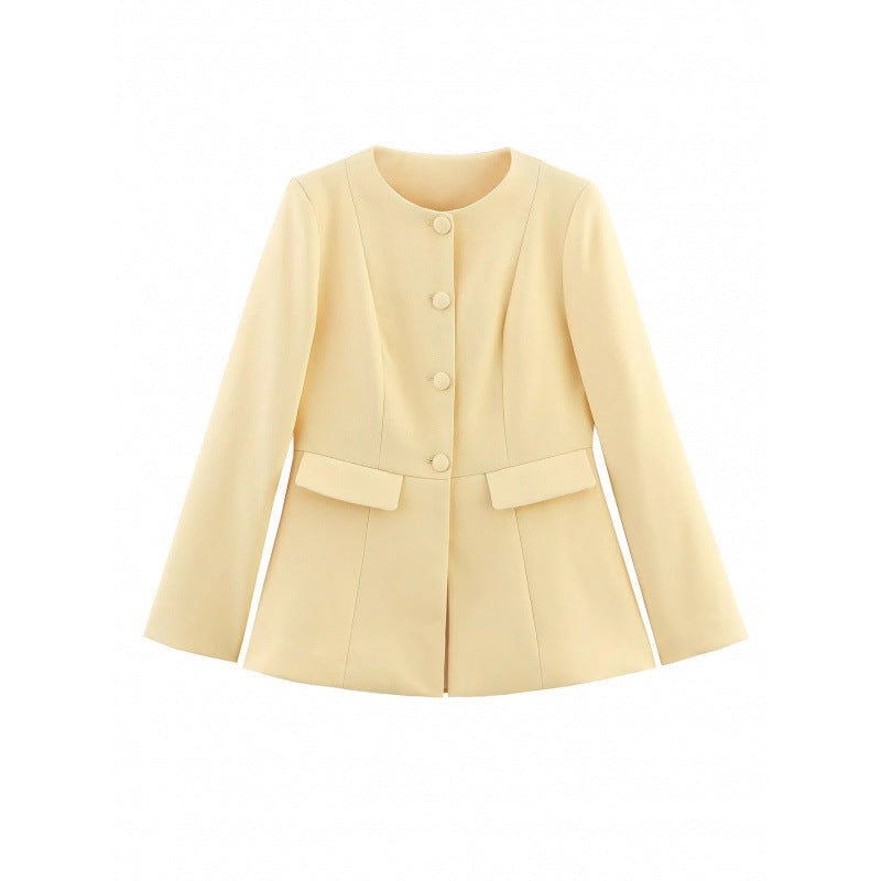 Damen moderne Blazerjacke mit strukturiertem Design EB