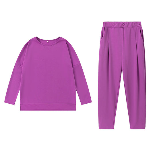 Damen Sportliches Sweat-Outfit mit elastischem Bund und geräumigen Taschen EB