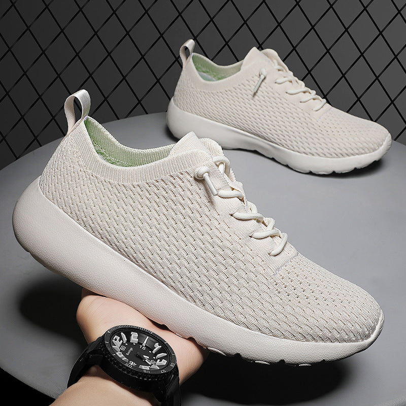 Unisex atmungsaktive Strick‑Slip-On Sneaker mit elastischem Schaft, Zuglasche und gedämpfter Leichtsohle EB