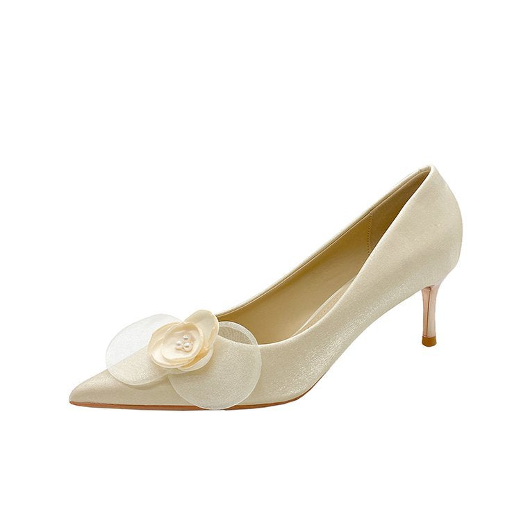 Damen elegante Spitzen-Pumps mit floralem Akzent EB