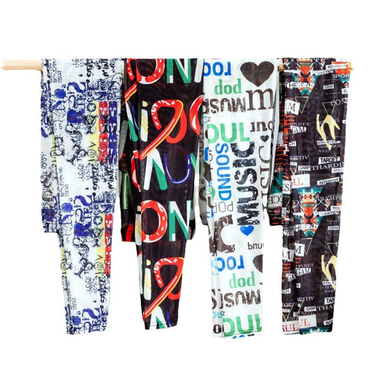Damen Leggings mit modischem Schriftzug EB