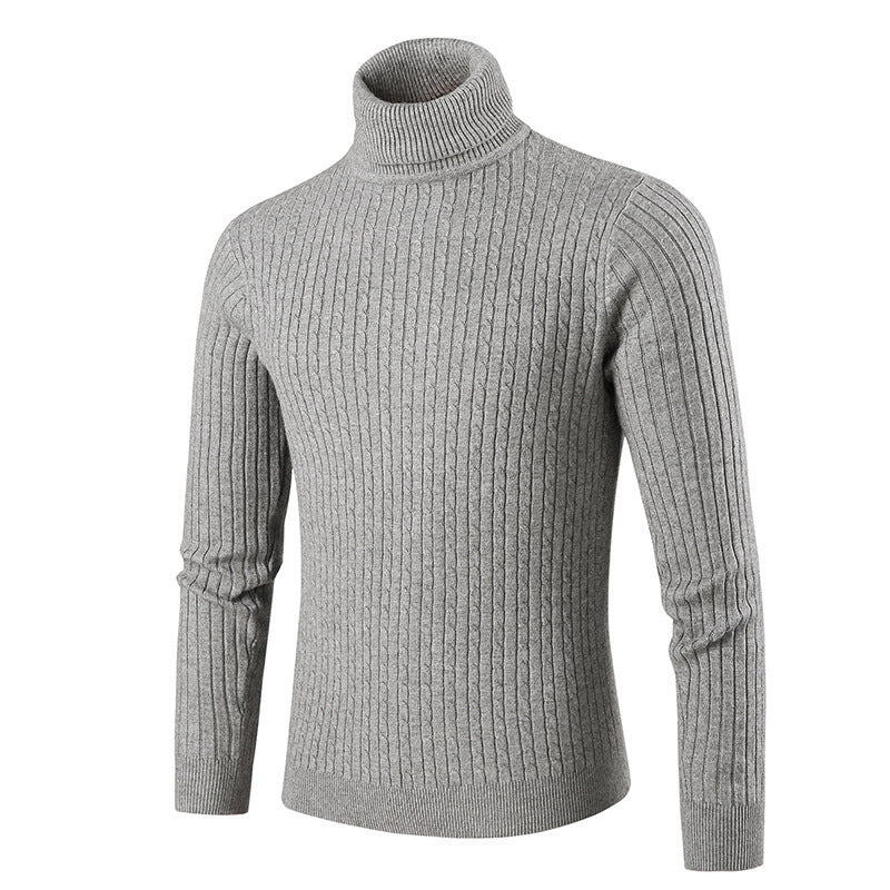 Herren modischer Rollkragenpullover aus strukturiertem Strick EB