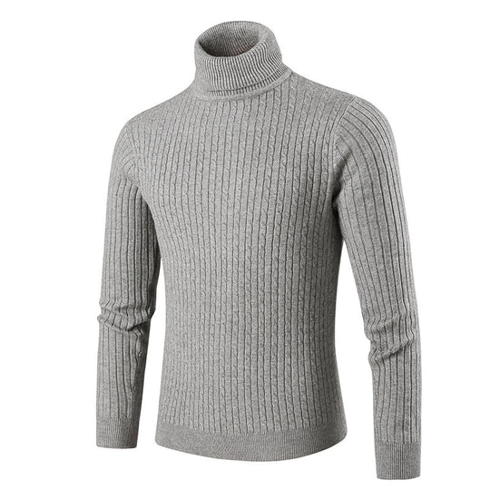 Herren modischer Rollkragenpullover aus strukturiertem Strick EB