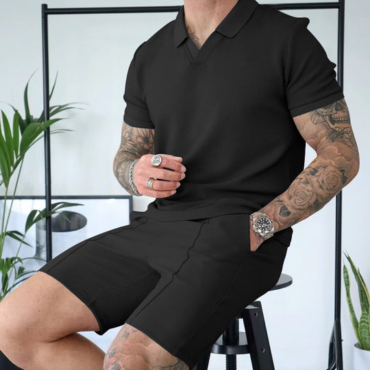 Herren Kurzarm Polohemd mit sportlichem Schnitt und Bundshorts EB