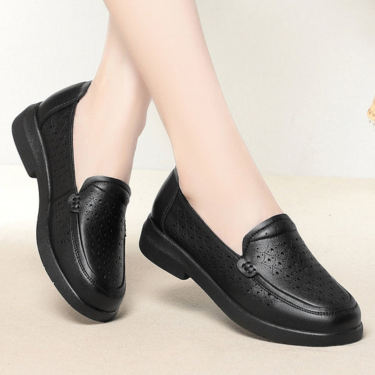Damen atmungsaktive Mokassins mit eleganten Perforationen EB