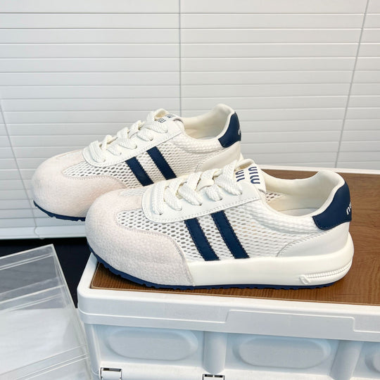Damen Atmungsaktive Sportliche Sneakers mit innovativem Mesh- und Kunstlederdesign EB