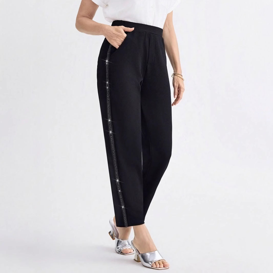 Damen Elegante und bequeme Hose mit seitlichen Taschen EB