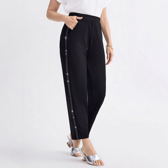 Damen Elegante und bequeme Hose mit seitlichen Taschen EB