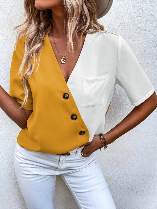 Damen moderne, mehrfarbige Bluse EB
