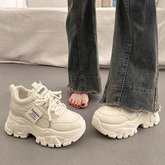 Damen Plattform Sneakers mit modischem Design und bequemer Dämpfung EB