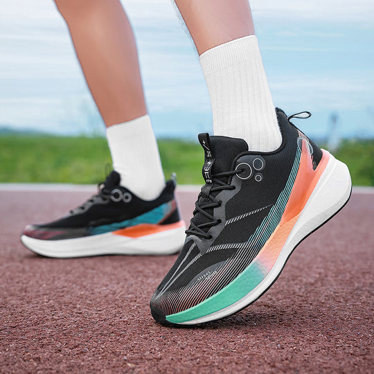 Unisex leichte Straßensneaker mit atmungsaktivem Strickobermaterial, reaktiver Hohlkern-Zwischensohle und griffiger Profilaußensohle EB
