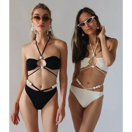 Damen Bikini-Set mit raffiniertem Cut-Out-Design und abnehmbarem Wickelrock EB