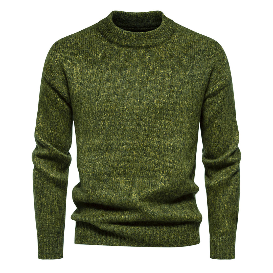 Herren Strickpullover mit hohem Kragen und strukturierter Oberfläche EB