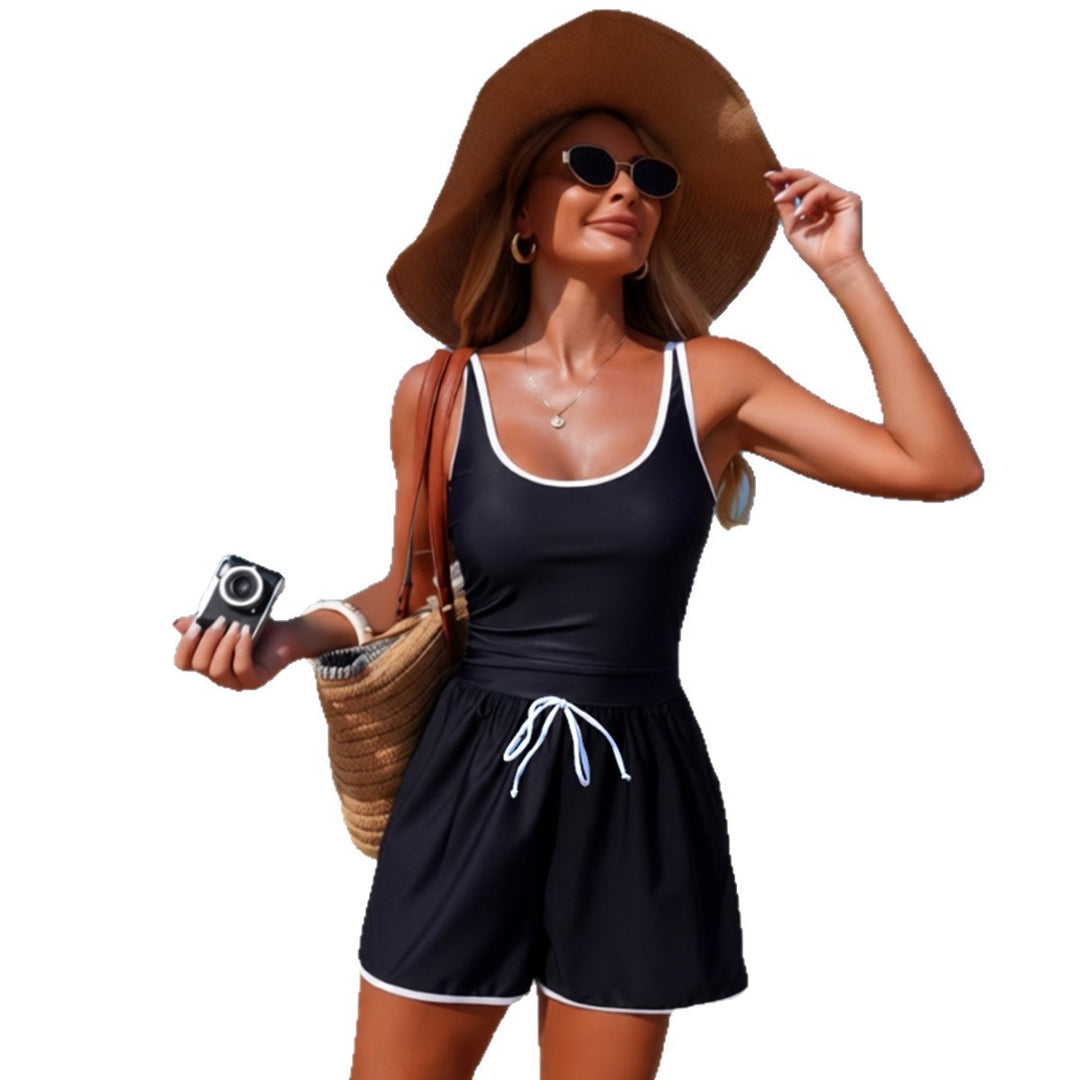 Damen Sportlicher Schwimmanzug mit lässigen Shorts EB
