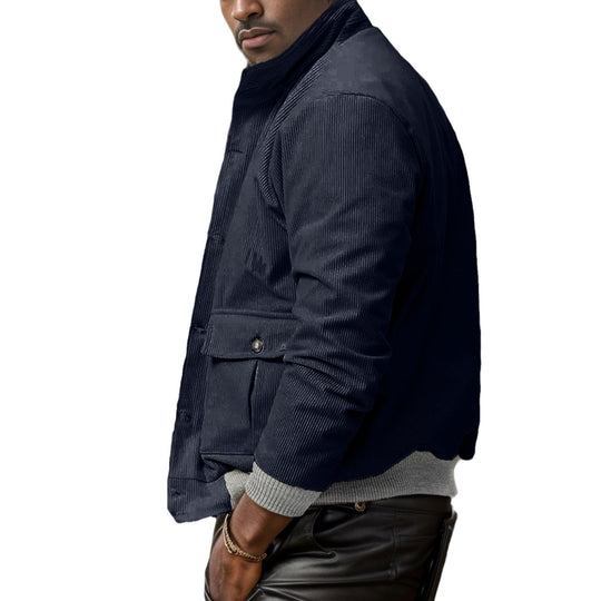 Herren sportliche Cordjacke mit praktischen Taschen und modernem Design EB