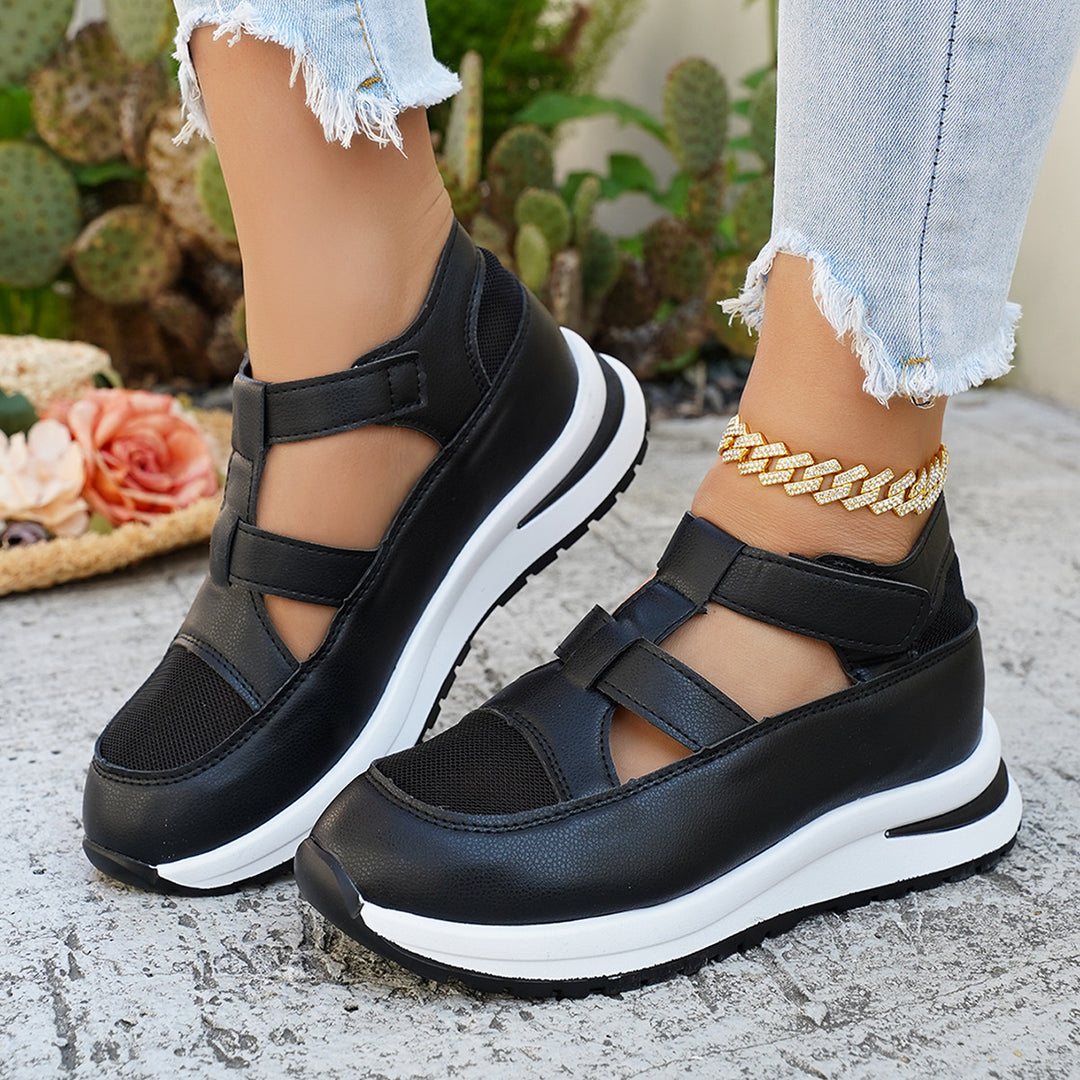 Damen Bequeme und atmungsaktive Sneakers mit Klettverschluss EB