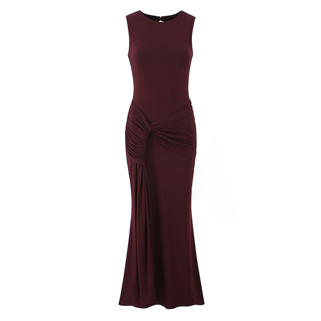 Damen Maxikleid mit raffinierten Drapierungen und elegantem Rückenausschnitt EB