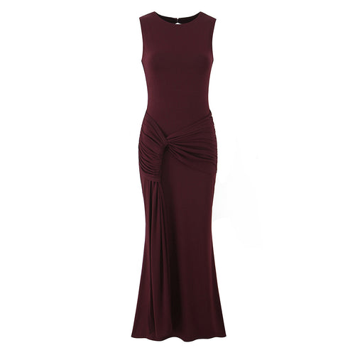Damen Maxikleid mit raffinierten Drapierungen und elegantem Rückenausschnitt EB
