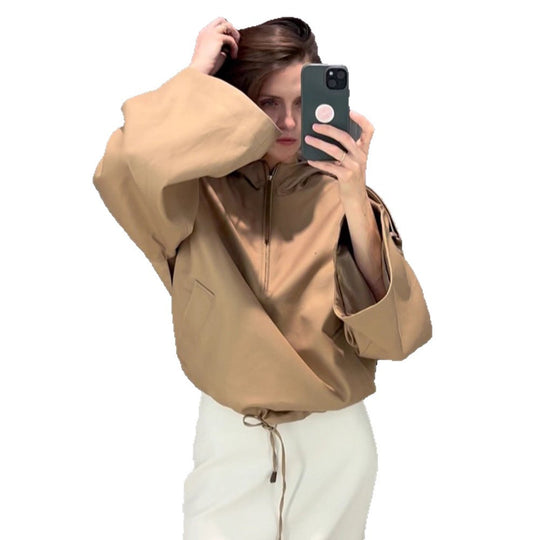 Damen oversized Fleecejacke mit praktischen Taschen EB