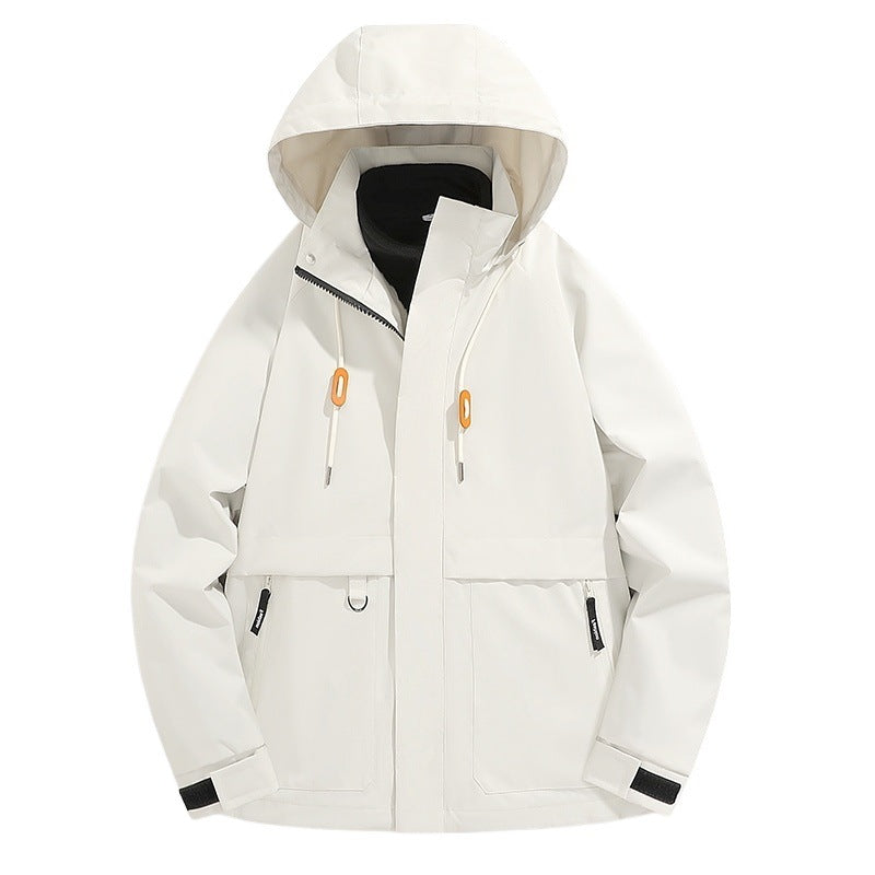 Herren wetterfeste Outdoor-Jacke mit verstellbarer Kapuze und praktischen Taschen EB