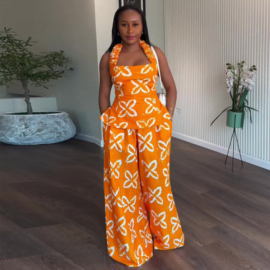 Damen Maxikleid mit breitem Trager und praktischen Seitentaschen EB
