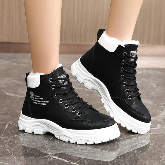 Damen gefütterte High-Top Stiefel mit robustem Profil und rutschfester Sohle EB