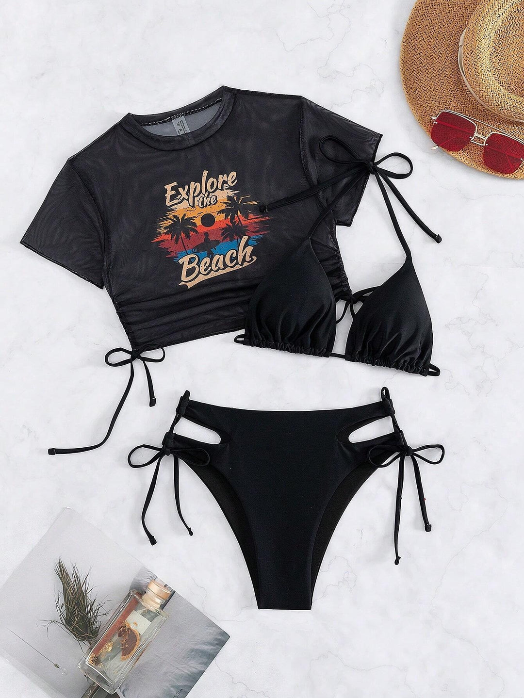 Damen Bikiniset mit modischem Crop-Top EB