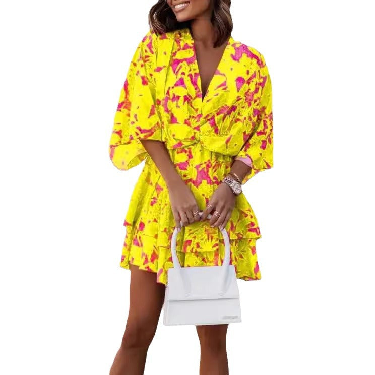 Damen Sommerkleid im lässigen Chiffon-Stil EB