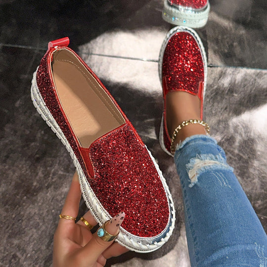 Damen Slip-On Glitzer Sneakers EB