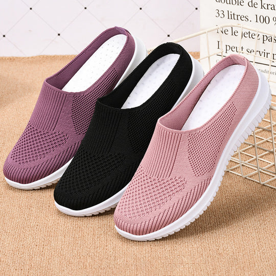 Damen Sportliche Slip-On Freizeitschuhe mit elastischem Obermaterial EB