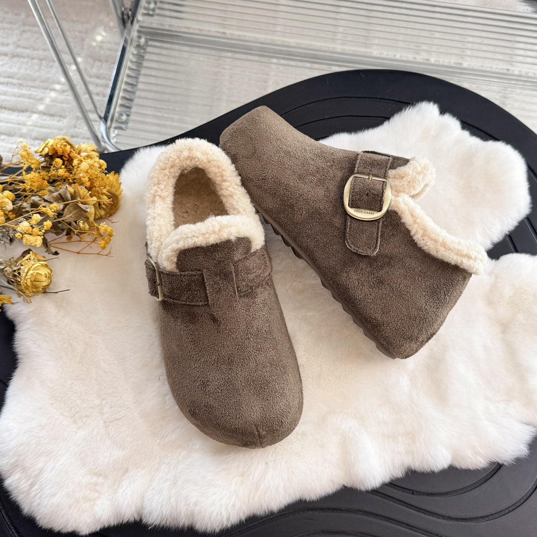 Damen Gemütliche Hausschuhe mit weichem Innenfutter und stylischem Riemen EB