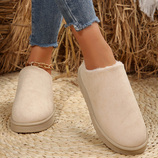 Damen hochwertige Slipper mit weichem Kunstfell und rutschfester Sohle EB