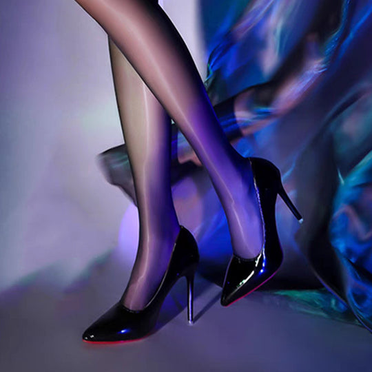 Damen spitze Komfort-Pumps mit elegantem Glanz EB