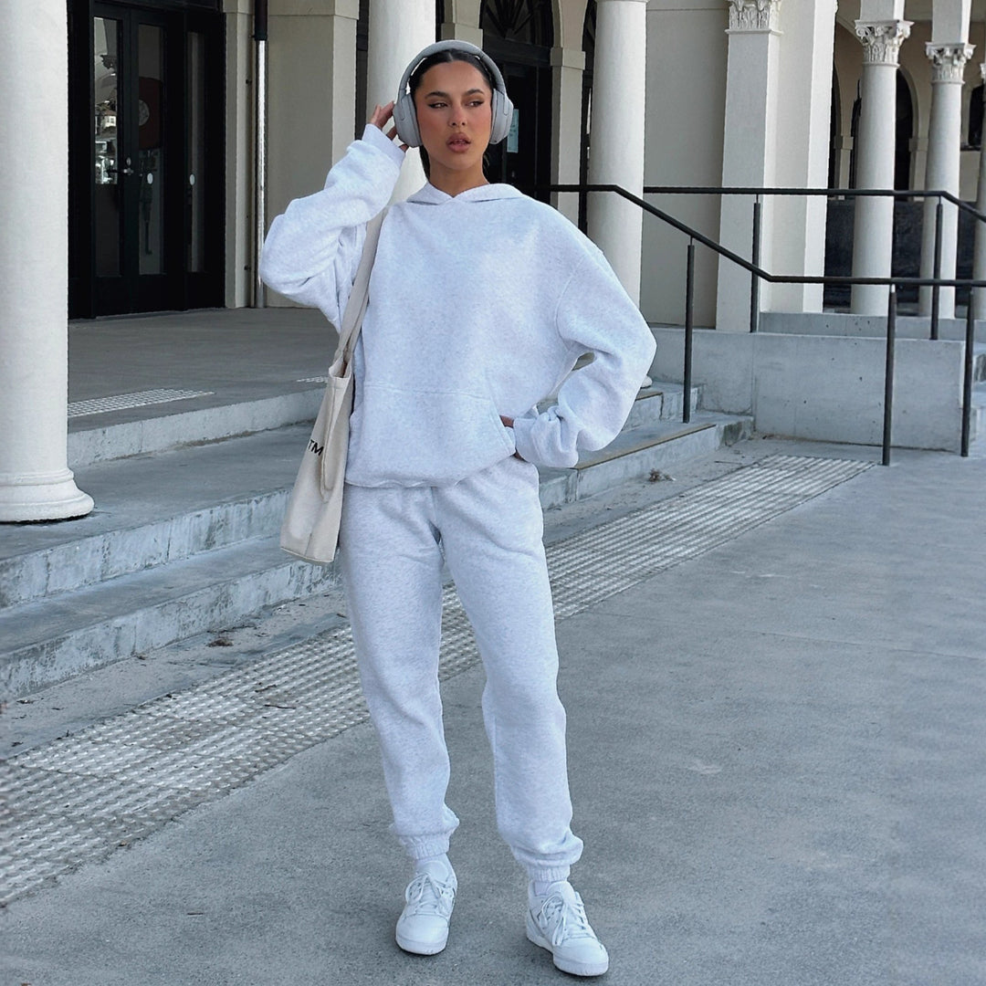 Damen Hoodie und Jogginghosen Set mit Kängurutasche EB