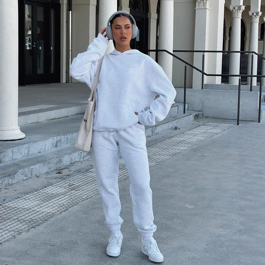 Damen Hoodie und Jogginghosen Set mit Kängurutasche EB