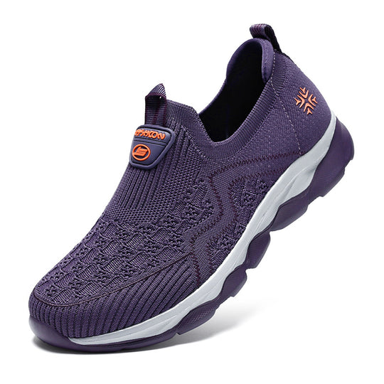 Damen bequeme Slip-On Sneakers mit atmungsaktiver Oberflächenstruktur EB